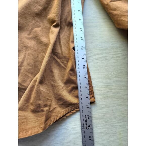 HUNTING/SHOOTING SHIRT-SIERRA TRADING POST-Dark Brown-Orange-Quilted Shoulder-XL - Picture 12 of 13